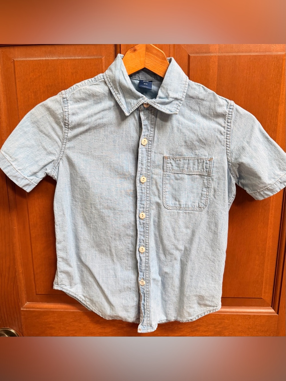 GAP Light Blue Denim Casual Button-Down Shirt
